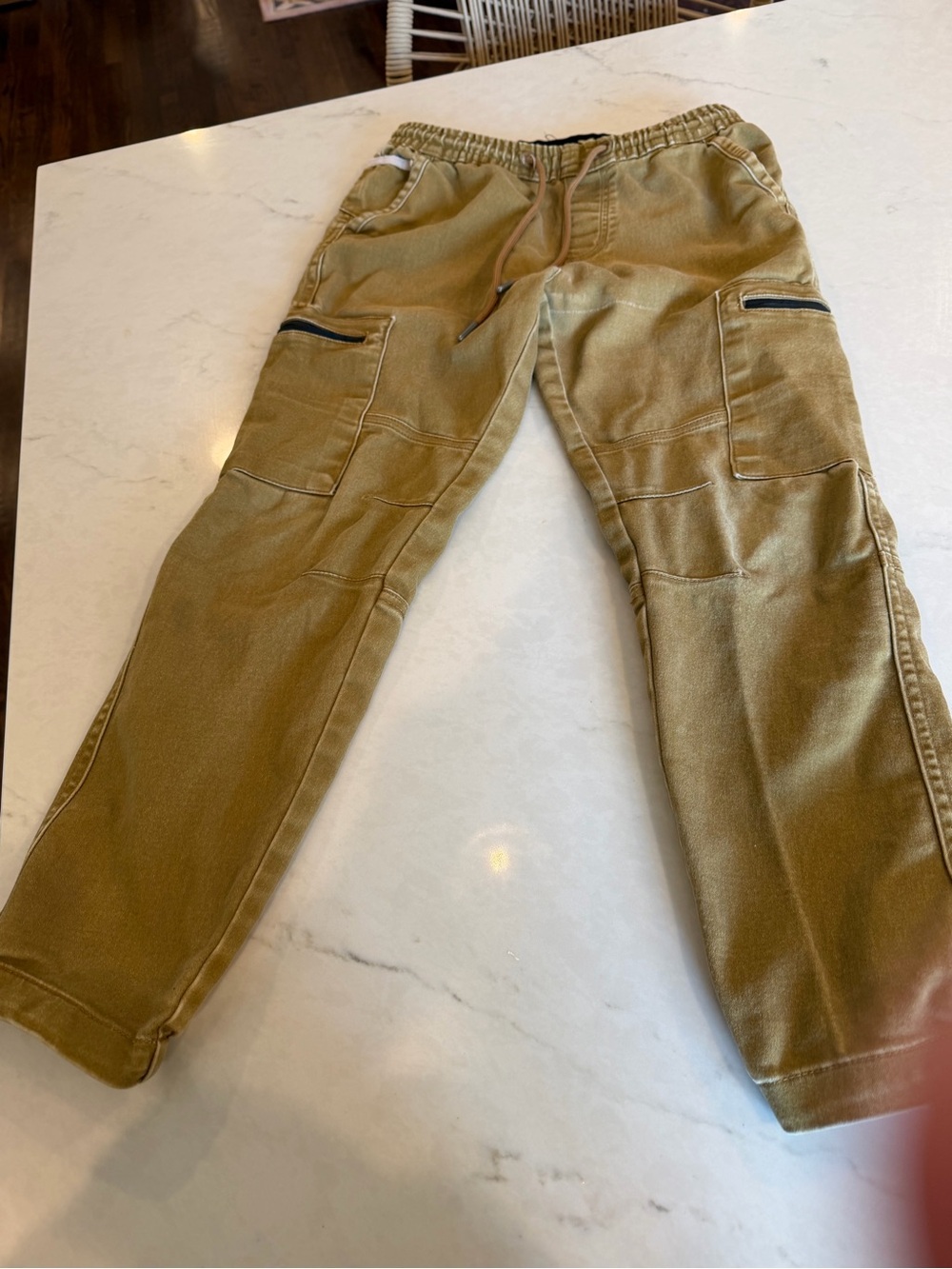 Raw X Casual  kids boys Cargo Jogger Pants in Tan slight imperfection